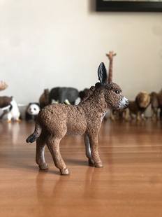 正版德国思乐棕小毛驴动物模型仿真公仔摆件儿童玩具早教认知启蒙