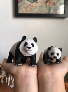 正版德国思乐大熊猫小熊猫野生动物模型儿童玩具早教认知绘本摆件