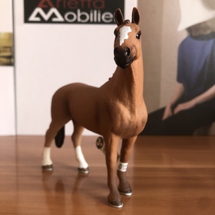 正版德国思乐汉诺威种马仿真动物模型儿童玩具早教认知收藏