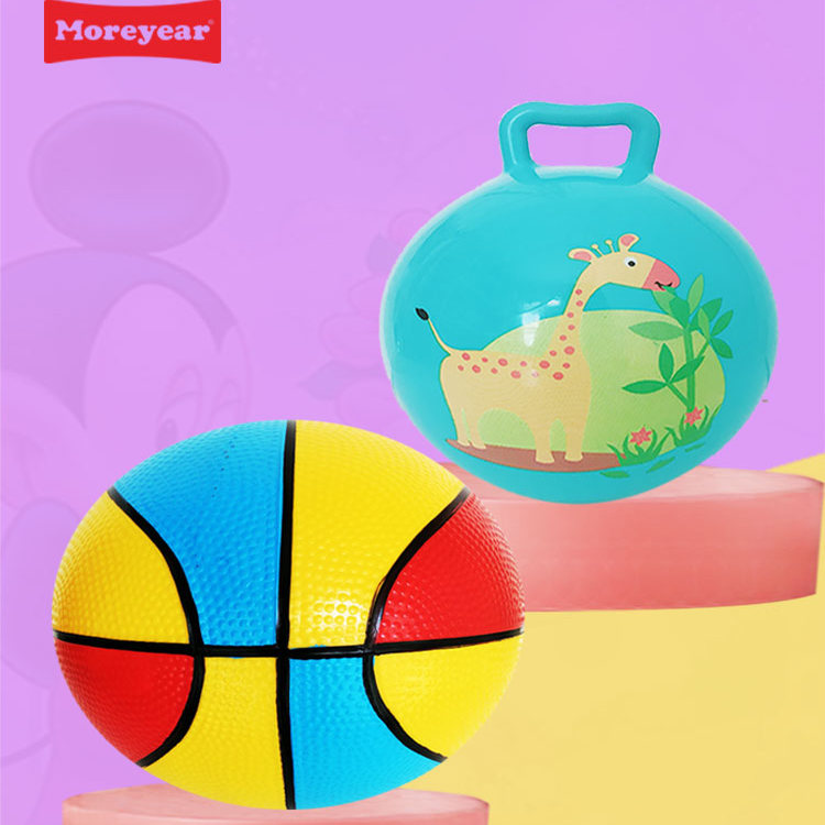 新款卡通篮球动物运动拍拍球幼儿园儿童充气皮球卡通益智塑胶玩具