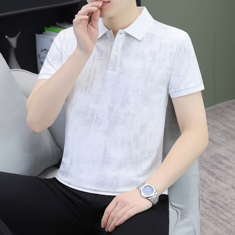 翻领POLO衫男短袖2026新款夏季透气冰丝半袖上衣潮流爸爸装体恤衫