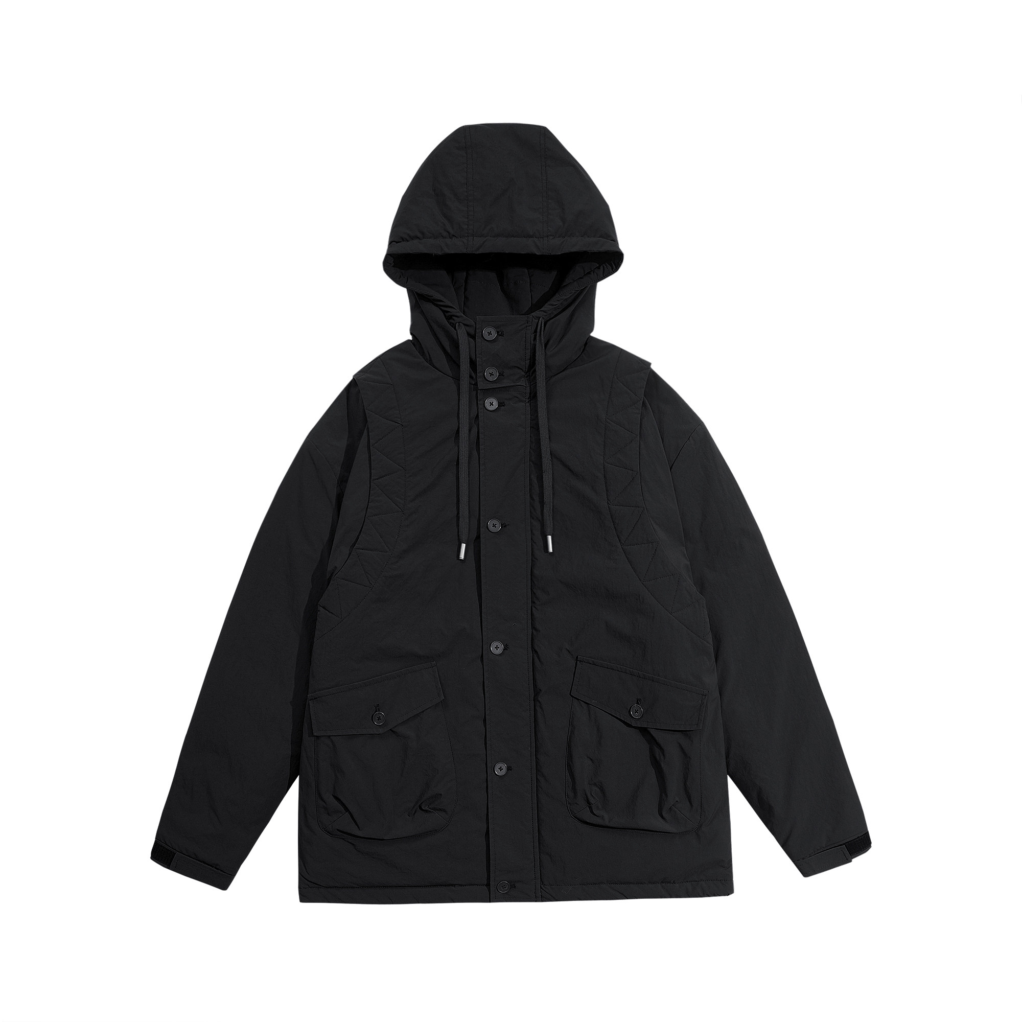 2024秋冬抽绳连帽短款棉服棉衣MY9263P158100聚酯纤维,男装棉衣,电商A138B