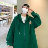 2023秋新款美式复古发泡印花开衫连帽卫衣W5059p78控98，男装卫衣，电商A138B