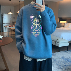 Loose Korean fashion reflective bear sweater