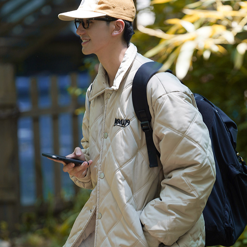 2024冬新款简约美式日系菱格男女棉衣my9111p118控138,男装棉衣,电商A138B