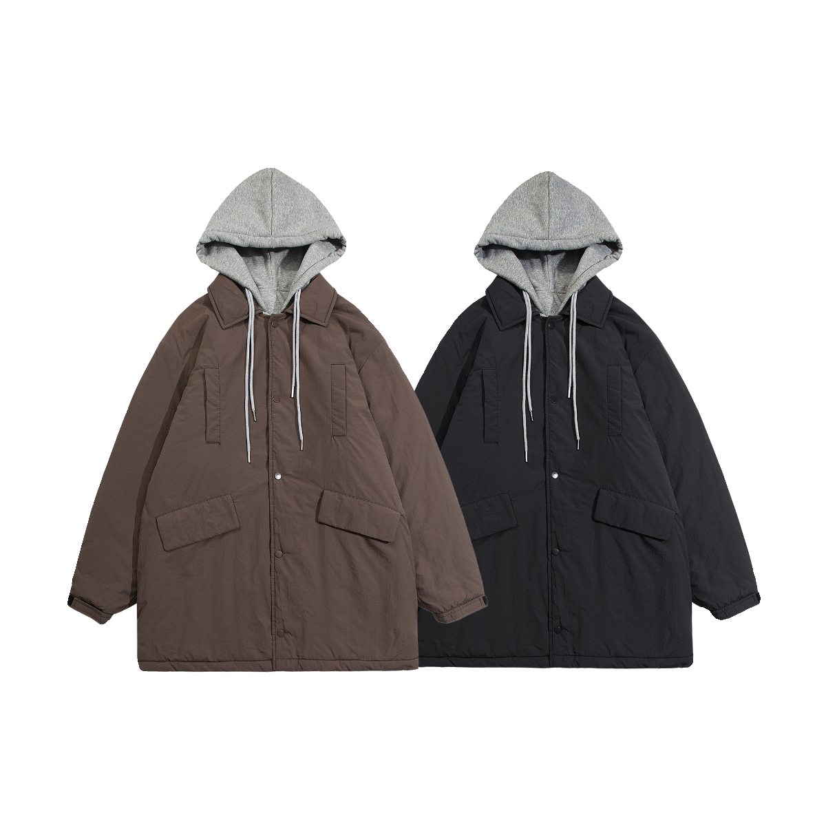 假两件连帽中长款棉衣my9265p155,女装棉衣/棉服,电商A138B