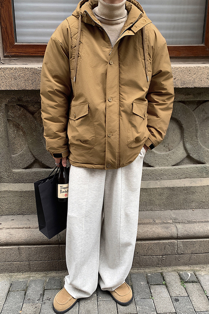 2024秋冬抽绳连帽短款棉服棉衣MY9263P158100聚酯纤维,男装棉衣,电商A138B
