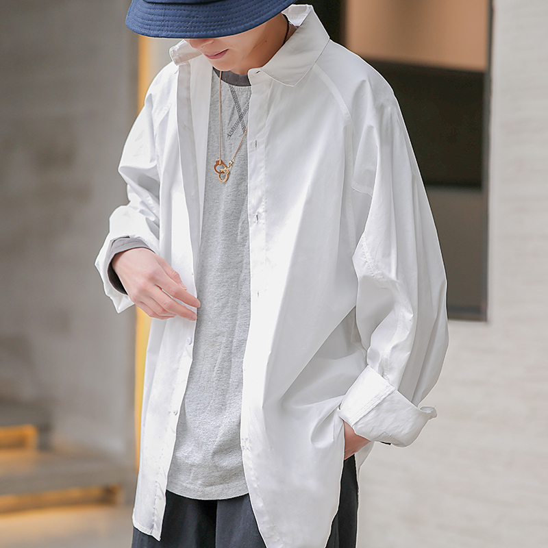 Spring 2019 Japanese Lovers Literary and Artistic Washing Youth Shirts Chao Men's Long Sleeve Shirts Control 68