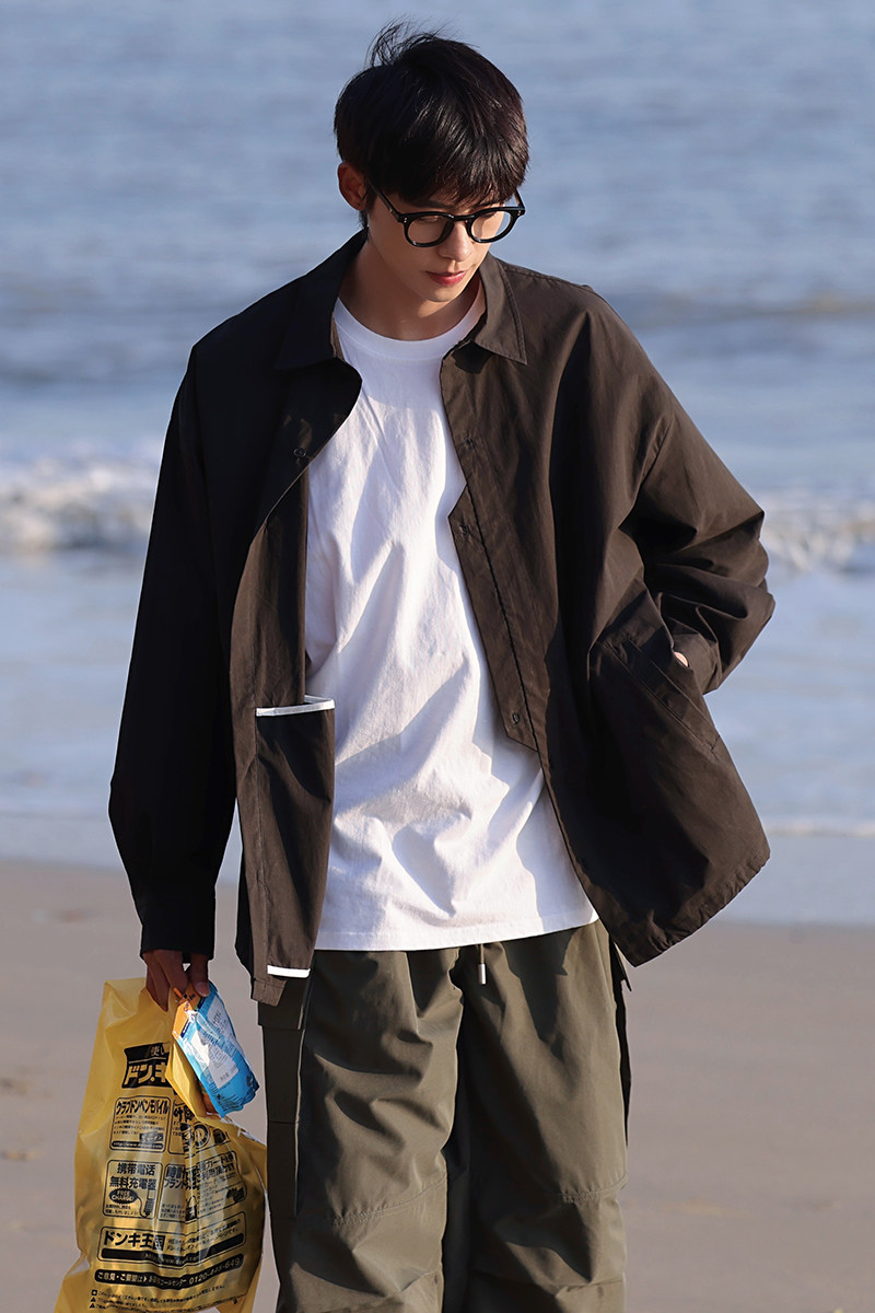 2023春工装休闲衬衣c3128p75控98棉,男装衬衫,电商A138B