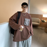 美式日系宽松长袖卫衣打底衫t1115p65控78，男装卫衣，电商A138B