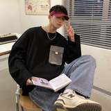 美式日系宽松长袖卫衣打底衫t1115p65控78，男装卫衣，电商A138B