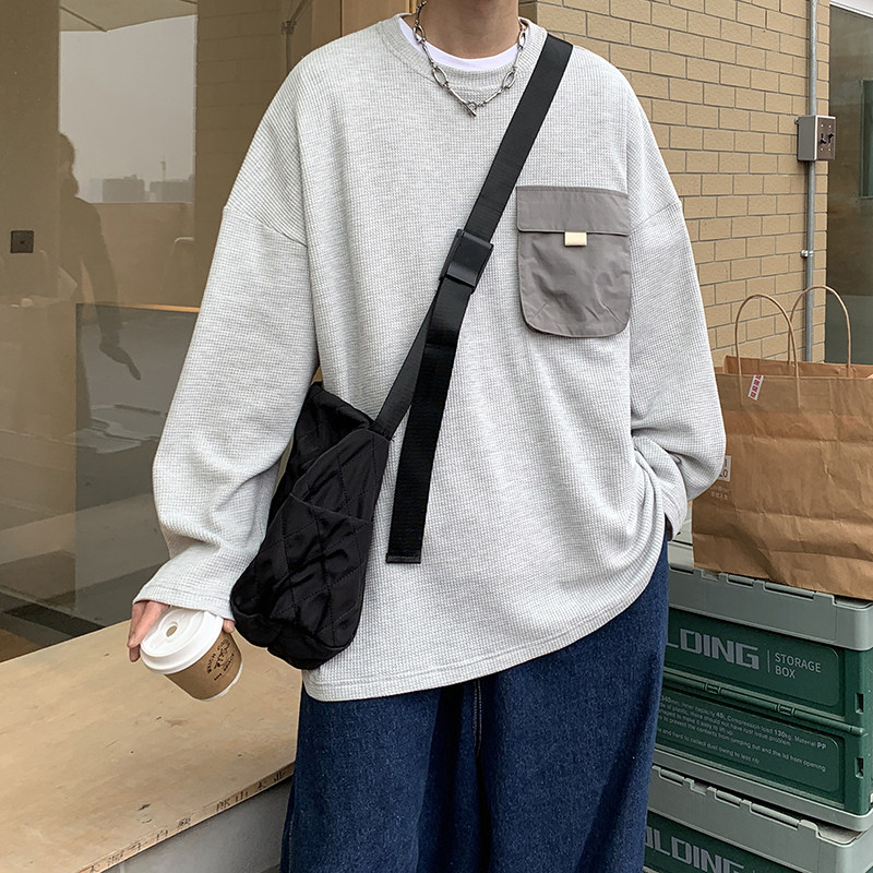 美式日系宽松长袖卫衣打底衫t1115p65控78,男装卫衣,电商A138B