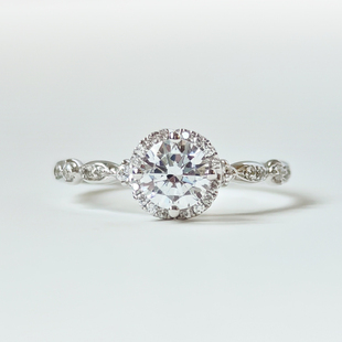 白羊座●DYFFI戴妃铂金K金5070分一1克拉求婚戒指实验室培育钻石