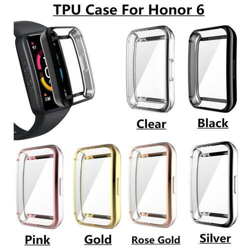 适用华为手环7表带honor band 6荣耀胶TPU全包保护壳套免贴膜配件
