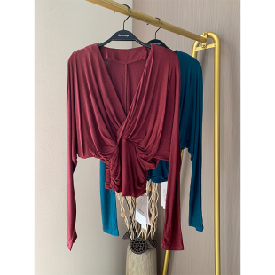 6060 天丝羊毛荡领针织衫 纤依百秀 龙