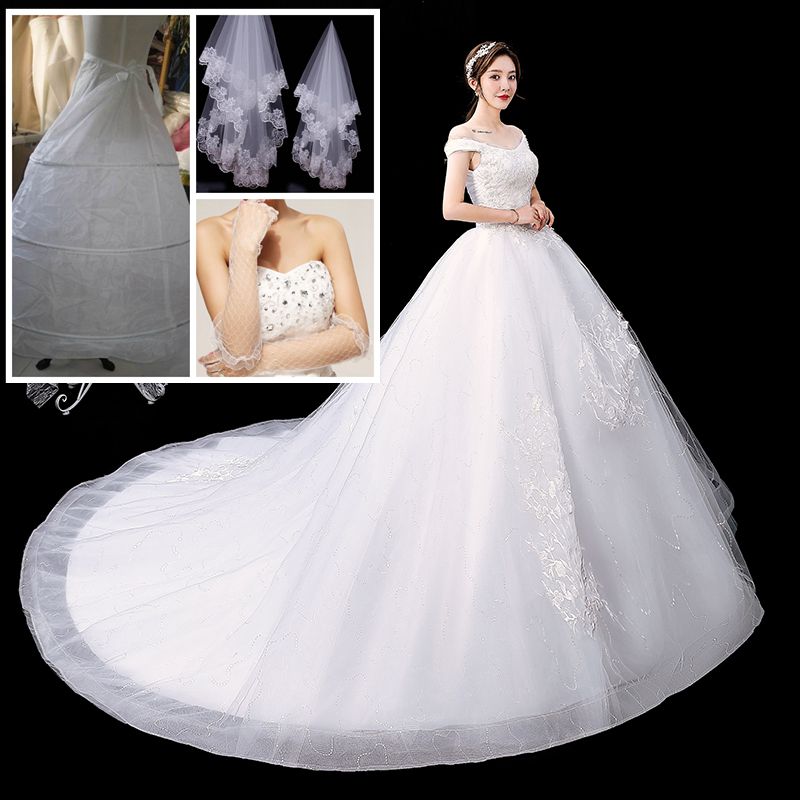  White 135 Dragon Tail Wedding and 3 -piece Set+XL   + $9.43 