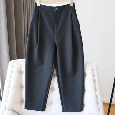 宽松百搭显瘦职业直筒烟管西装裤