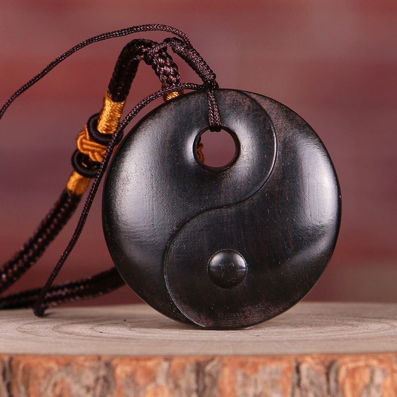 红木吊坠饰品黑檀八卦平安扣挂件木质礼品