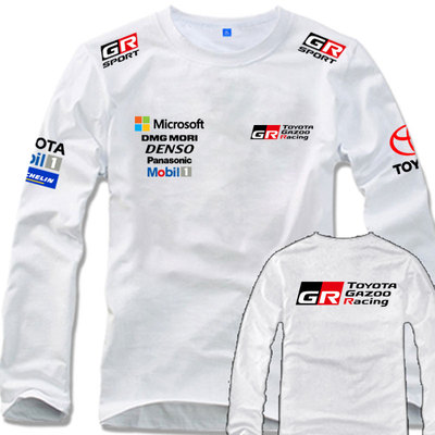 丰田车队服GR赛车服汽车比赛爱好者春秋季纯棉长袖T恤衫圆领体恤