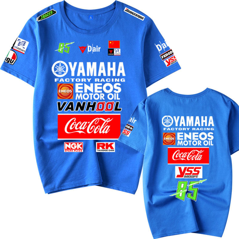 新款纯棉短袖t恤男YAMAHA雅马哈一博同款骑行服机车摩托赛车队服