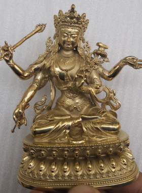 文殊菩萨居家供奉密宗铜佛像