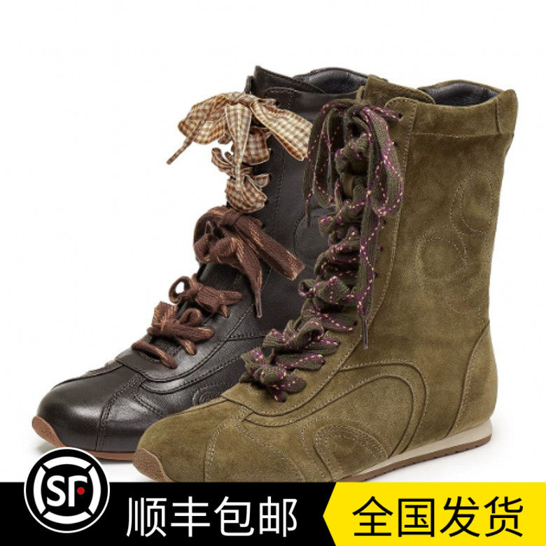 商场同款2025冬新款羊皮复古马丁靴运动拳击靴内增高女短靴Y1Z01,女鞋,马丁靴,淘宝优惠券,粉丝福利购,淘宝优惠卷