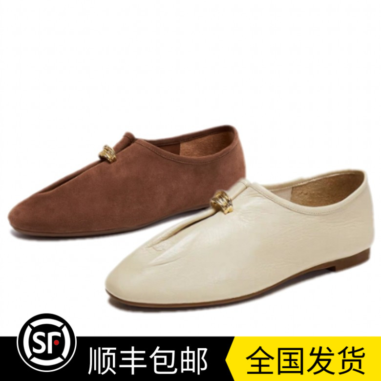 商场同款2025秋新款羊皮老钱风一脚蹬奶奶鞋乐福鞋女单鞋ZB293CA5