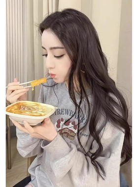 迪丽热巴同款秋冬宽松圆领卫衣