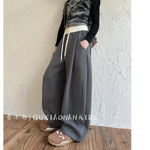 古小南儿童裤子2025秋季新款女童卫裤洋气中大童运动裤童装阔腿裤