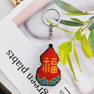 十字绣钥匙扣diy材料包纯手工刺绣汽车挂件纳福禄平安背包小挂饰