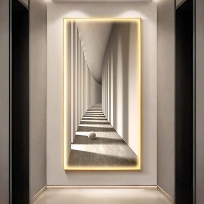 轻奢led带灯现代空间延伸感挂画