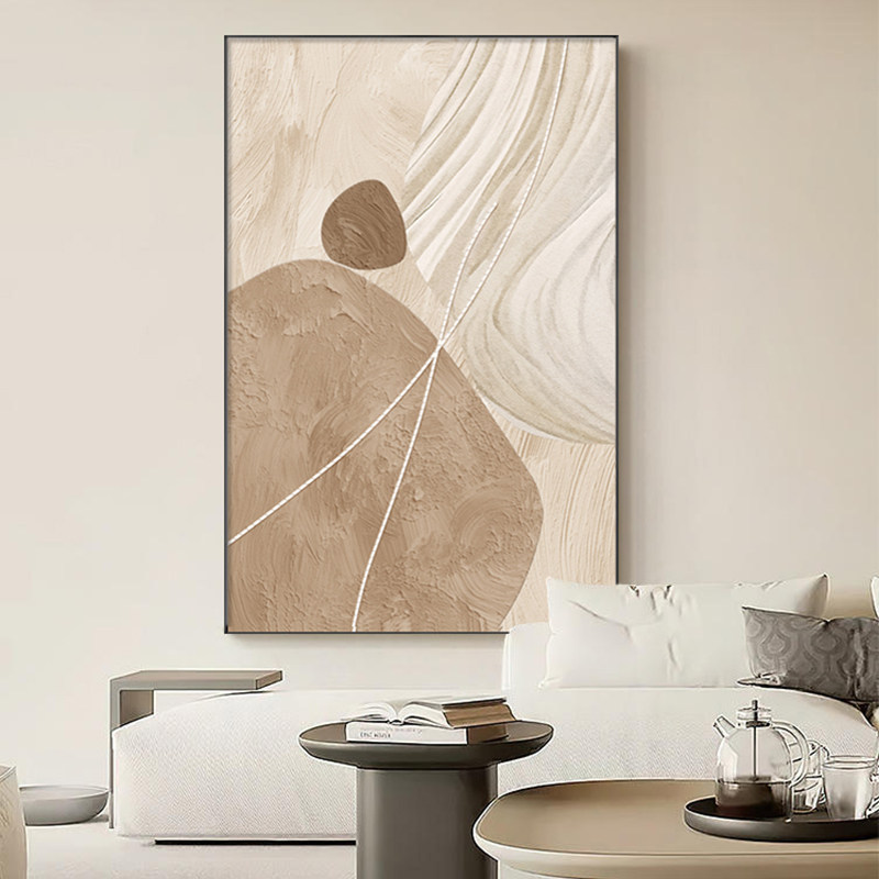 石来运转客厅装饰画现代风寓意好挂画奶油风沙发背景墙抽象氛围画,家居饰品,现代装饰画,淘宝优惠券,粉丝福利购,淘宝优惠卷