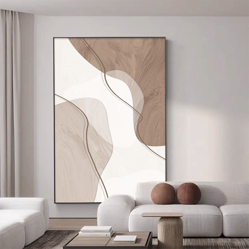 奶油风客厅抽象挂画现代轻奢沙发落地画极简高级感背景卧室装饰画,家居饰品,现代装饰画,淘宝优惠券,粉丝福利购,淘宝优惠卷