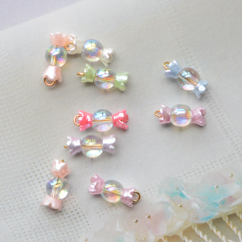 SZ362 闪闪的彩色糖果blingbling迷你水晶小吊坠 手工成品DIY 4颗