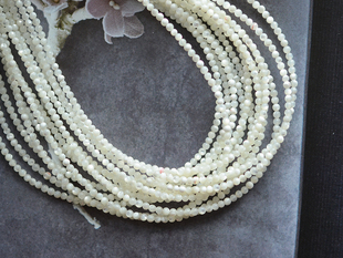 天然白蝶贝迷你圆珠 DIY串珠散珠配件 4.5mm 1条 3.5 ZB228