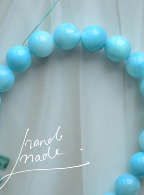 ZB208 蓝色染色8mm贝壳蝶贝珠 手工DIY配件串珠散珠 1颗