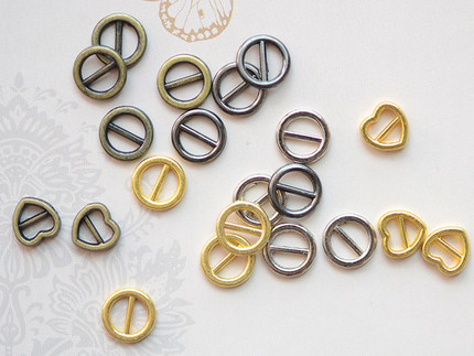 LF38 圆形5mm 爱心4mm 日字扣 金属连接扣搭扣娃衣服饰配件 4个