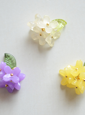 SZ357 花与叶吊坠 紫阳花开 桂花吊坠 半成品配件 DIY耳饰饰品