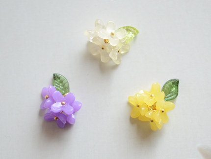 SZ357 花与叶吊坠 紫阳花开 桂花吊坠 半成品配件 DIY耳饰饰品