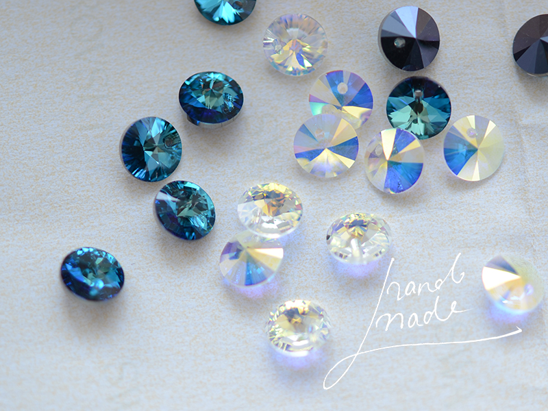 diy圆片水晶半宝石散珠