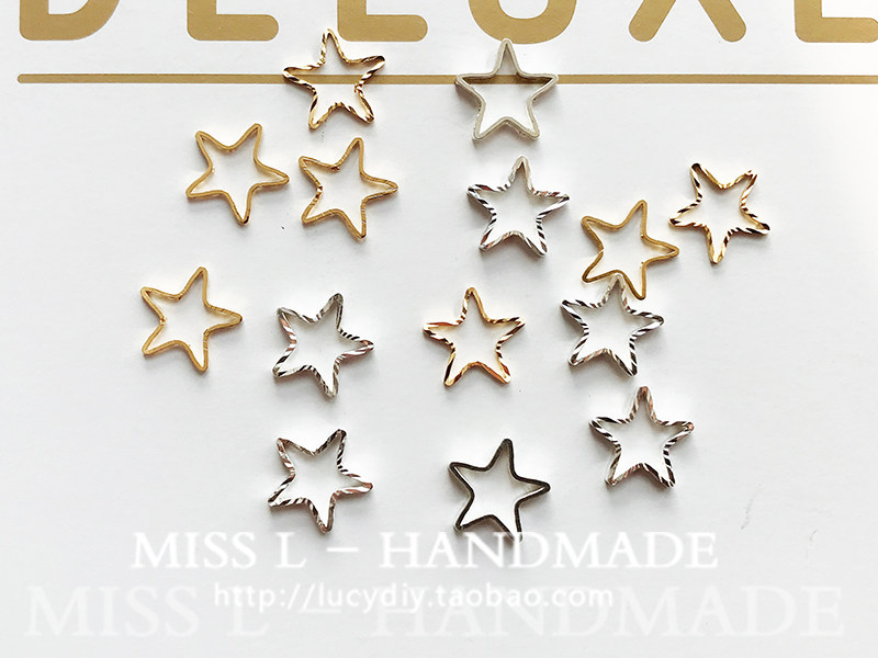 [MISS L]TE06 쥬얼리 DIY 액세서리 구리 도금 골드 중공 러브 스타 연결 서클 펜던트