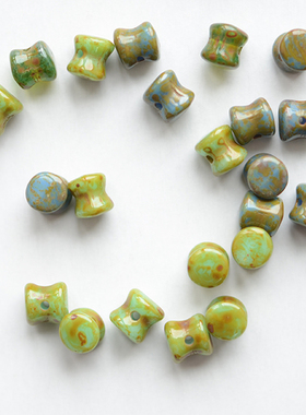 ZJ29 捷克原装毕加索迷你拨浪鼓 中孔 DIY手工串珠配饰配件 1颗