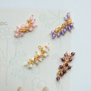 手工编织成品 绕线白蝶贝石榴石天然石吊链 1枚 繁星点点 SZ69