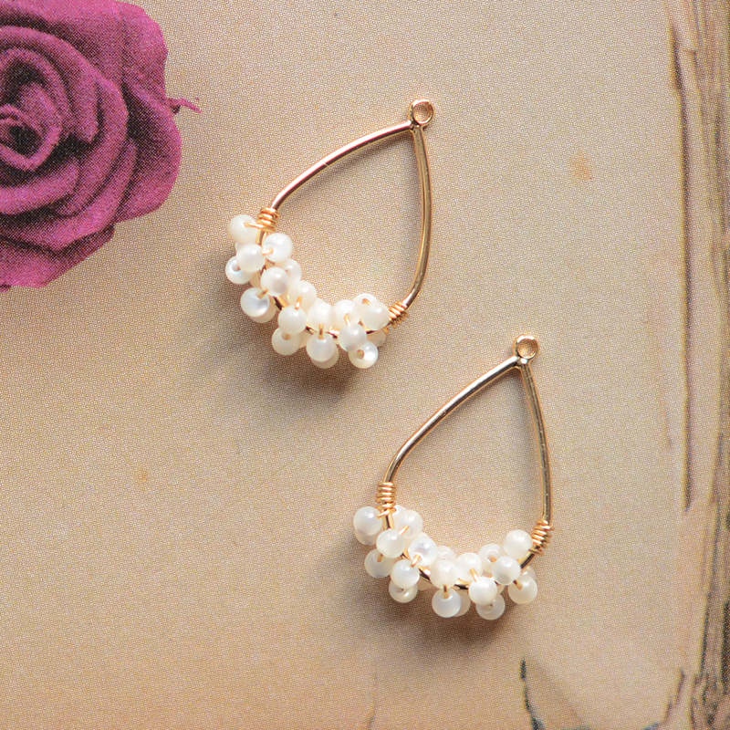 小小花篮白蝶贝天然石彩莹