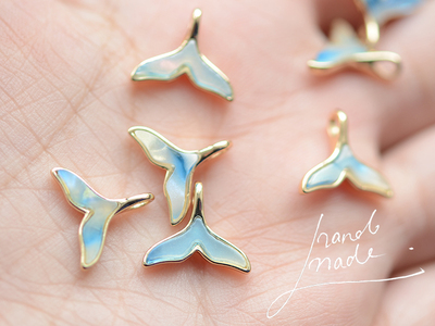 醋酸蓝色尾巴吊坠饰品配件