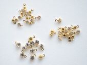 4mm配件 F152 10个 2.5 铜镀真金 迷你白色水钻圆形小吊坠单圈