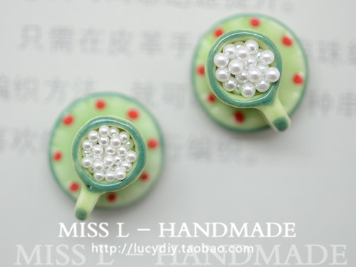 微镶无孔仿珍珠白色圆形饰品配件