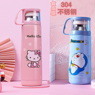 新品卡通保温杯女可爱学生水杯儿童创意真空不锈钢带盖随行茶杯子