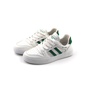 板鞋 圆头系带网面拼接平跟运动休闲舒适小白鞋 女鞋 金佰川春夏新款