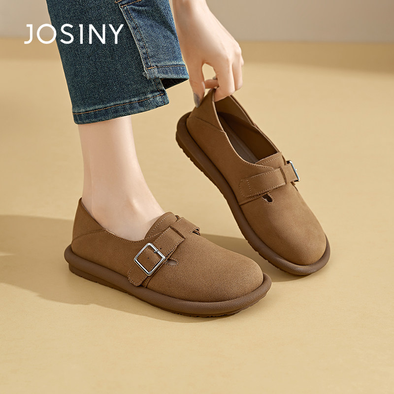 卓诗尼撤柜正品勃肯鞋女2024秋季复古平底懒人鞋一字扣带百搭单鞋,女鞋,勃肯鞋/软木鞋,淘宝优惠券,粉丝福利购,淘宝优惠卷